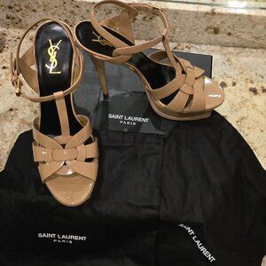 Saint Laurent Tribute Platform Sandals in Patent leather